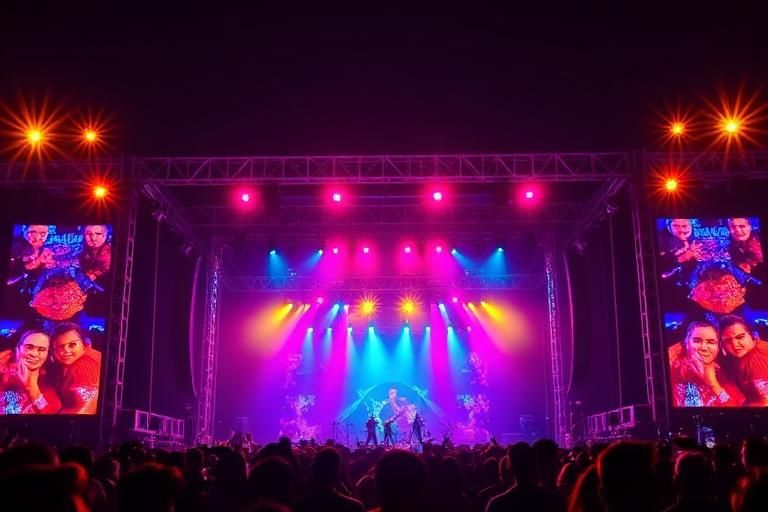 A colourful live music event