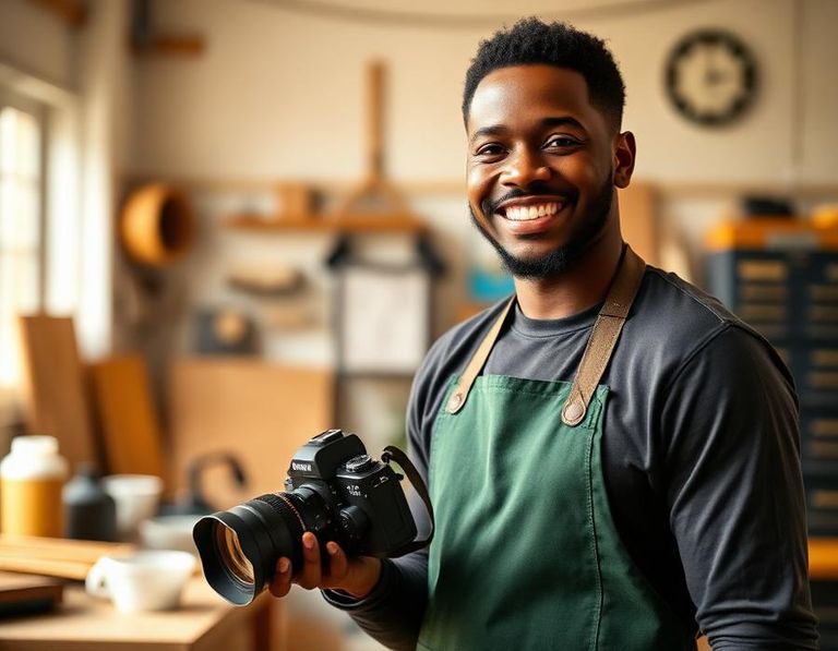 Creator holding a camera