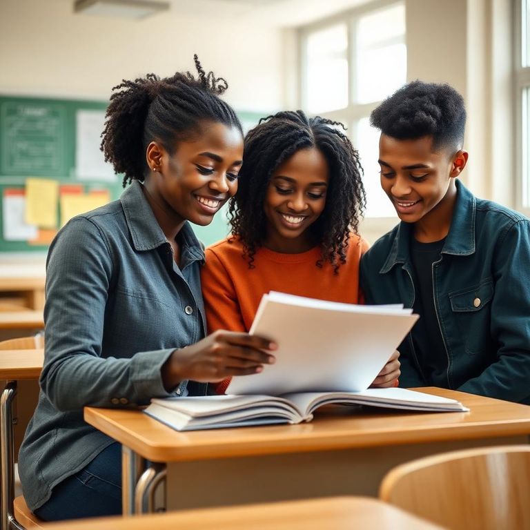 Volunteer teachers mentoring young talent